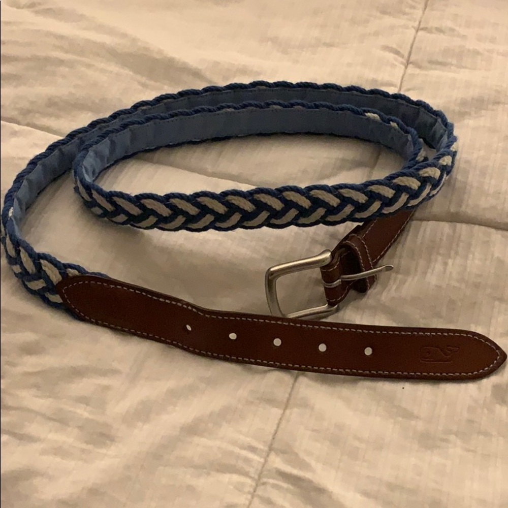 Vineyard Vine Braided Rope Blue Belt 44